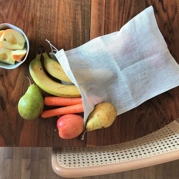 Netzbeutel für  Obst und Gemüse, 25x35 cm mit Kordelzug