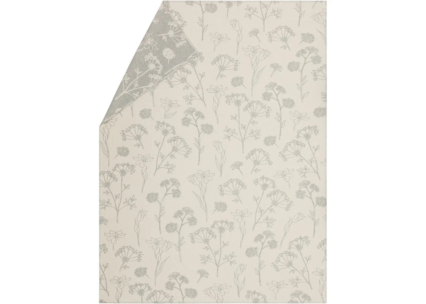 JADE 100% Baumwolldecke “Blumen” (GOTS) 200 x 150 cm
