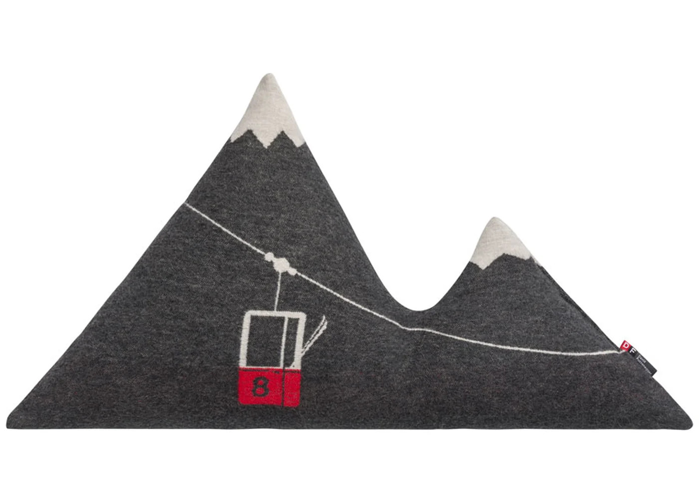 SILVRETTA gefülltes Kissen "Berg" (GRS), 65x40 cm