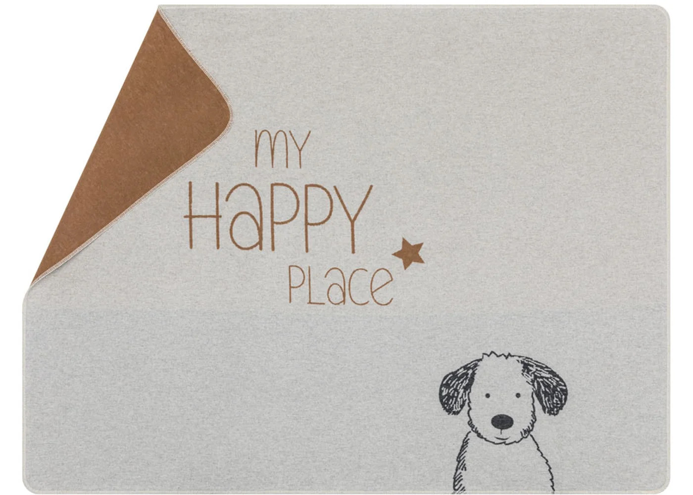 Haustierdecke "my happy place" dog (GRS) midi size 100x140 cm