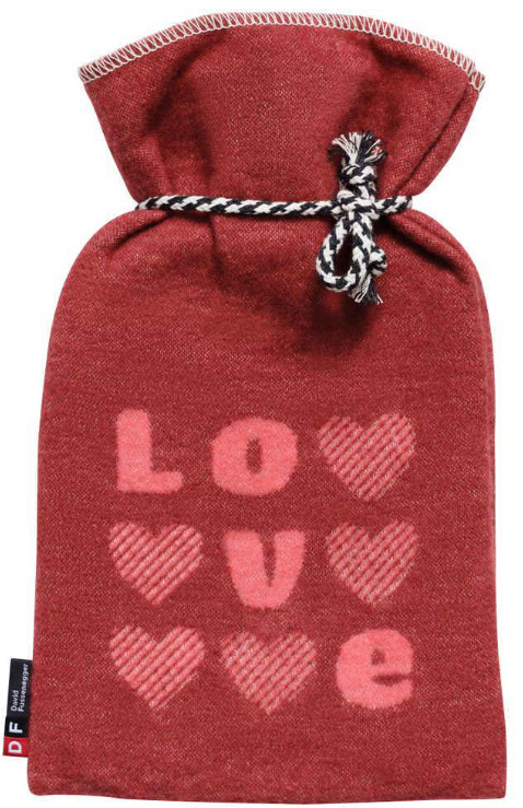 SILVRETTA Wärmflasche "Herzen/Love" (GRS), 2 Liter
