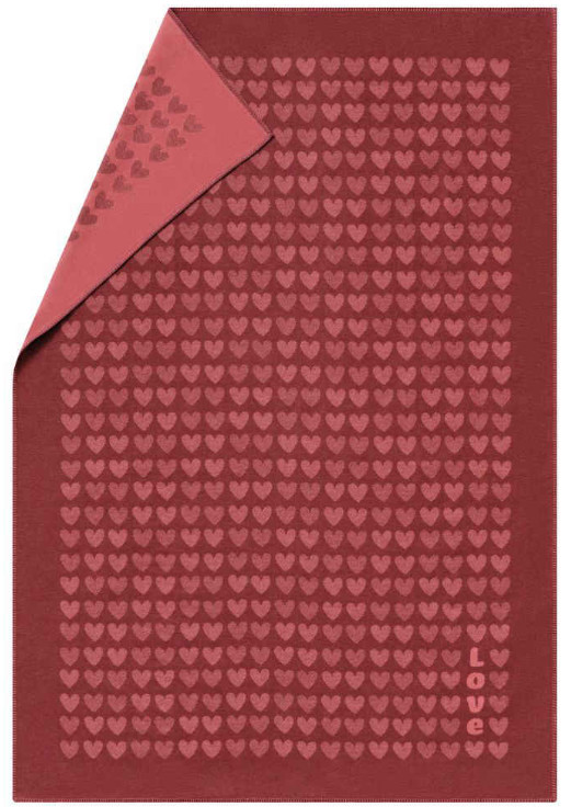 SYLT Flanelldecke "Herzen/Love" (GRS), 200 x 140 cm