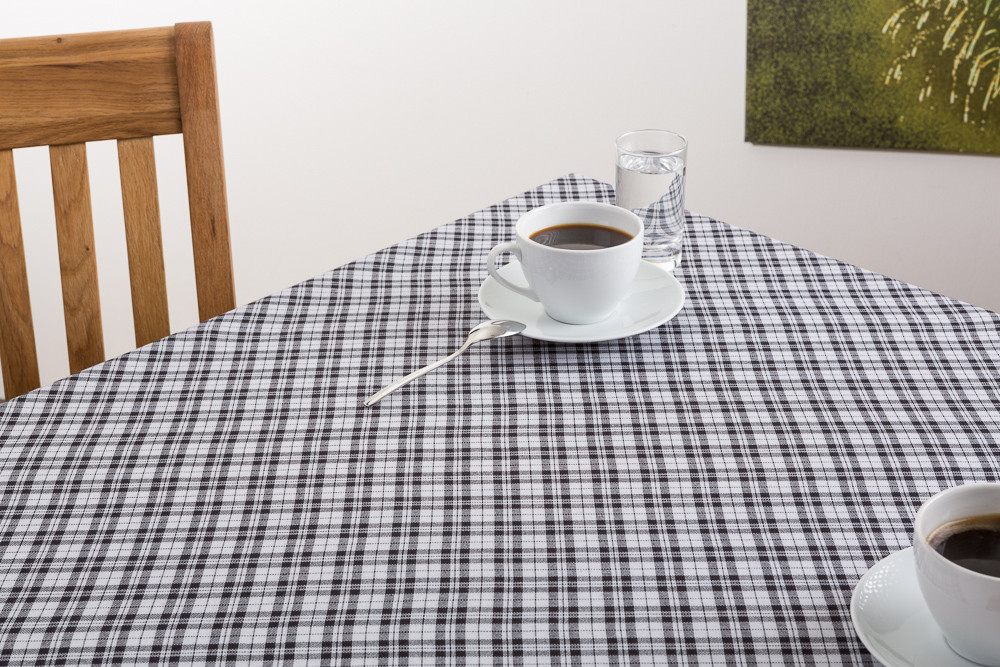 Tischdecke schwarz kariert Anfertigung nach Maß